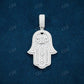 Round Cut Halo Set Hamsa Diamond Pendant  customdiamjewel   