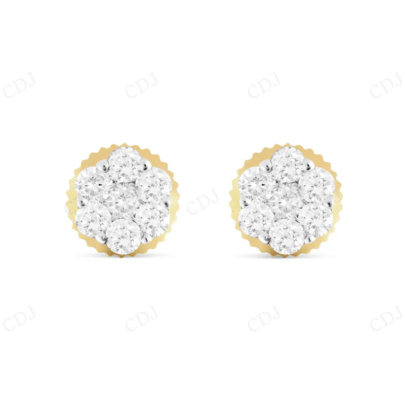 1/2 CT Gold Flower Set Diamond Stud Earrings Stud earrings CustomDiamJewel