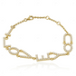 14K Yellow Gold Name Letter Simple Minimalist Bracelet CustomDiamJewel
