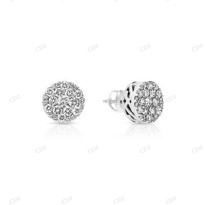 Round Shape Diamond Dialy Wear Earrings hip hop jewelry CustomDiamJewel