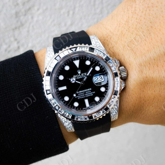 Moissanite Diamond Rolex Luxury Wrist Watch customdiamjewel