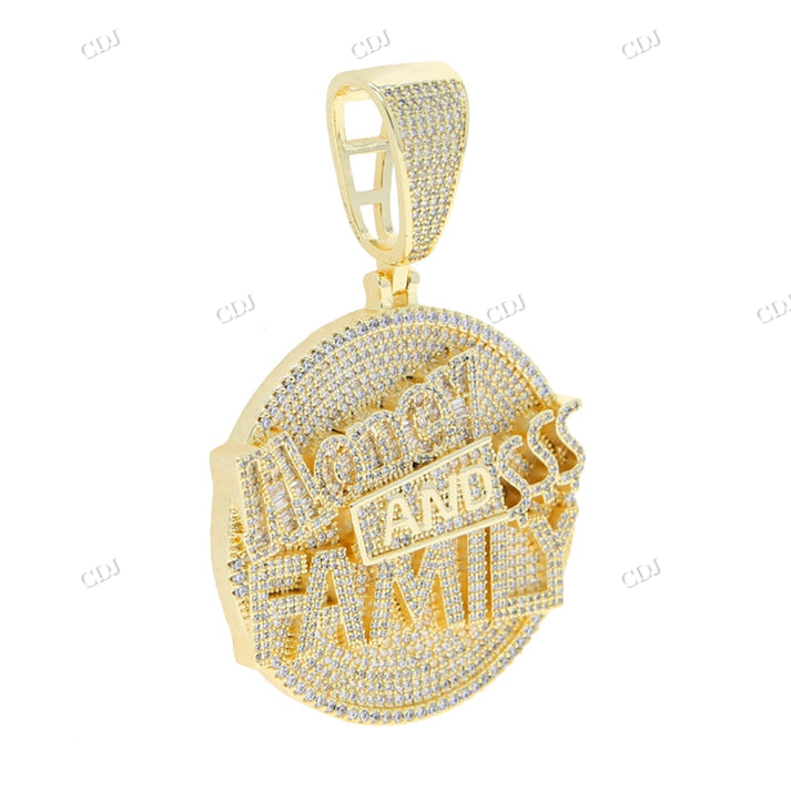 Hip Hop Iced Out Moissanite Diamond Gold Plated Pendant hip hop jewelry CustomDiamJewel