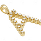 1" 0.25 CTW 10K Yellow Gold Real Diamond Initial A Pendant CustomDiamJewel