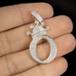 1.35" 14K Gold Diamond Crown Initial 'O' Letter Pendant CustomDiamJewel