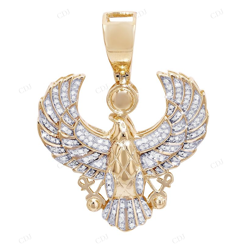Unique Sterling Silver Eagle Moissanite Pendant CustomDiamJewel