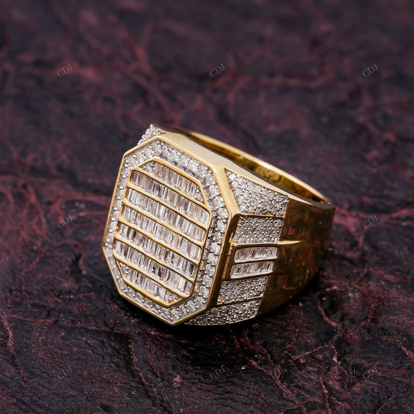 VVS Moissanite Octagon Baguette Iced Out Ring hip hop jewelry customdiamjewel