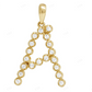 1" 0.25 CTW 10K Yellow Gold Real Diamond Initial A Pendant CustomDiamJewel
