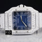 Top Quality Blue Dial Cartier Iced Out Moissanite Luxuries Watch customdiamjewel