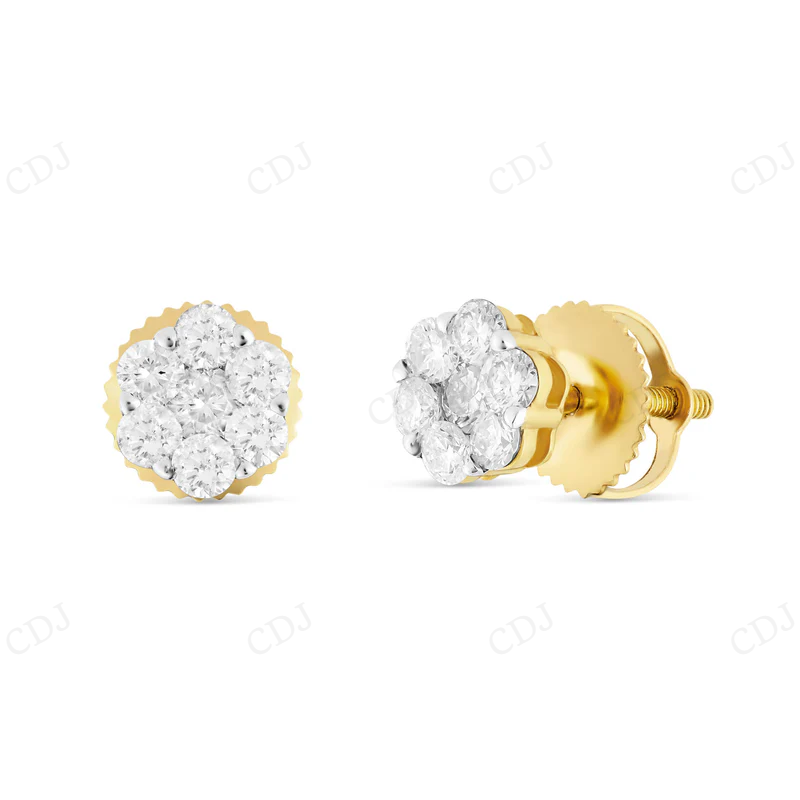 1/2 CT Gold Flower Set Diamond Stud Earrings Stud earrings CustomDiamJewel