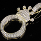 1.35" 14K Gold Diamond Crown Initial 'O' Letter Pendant CustomDiamJewel