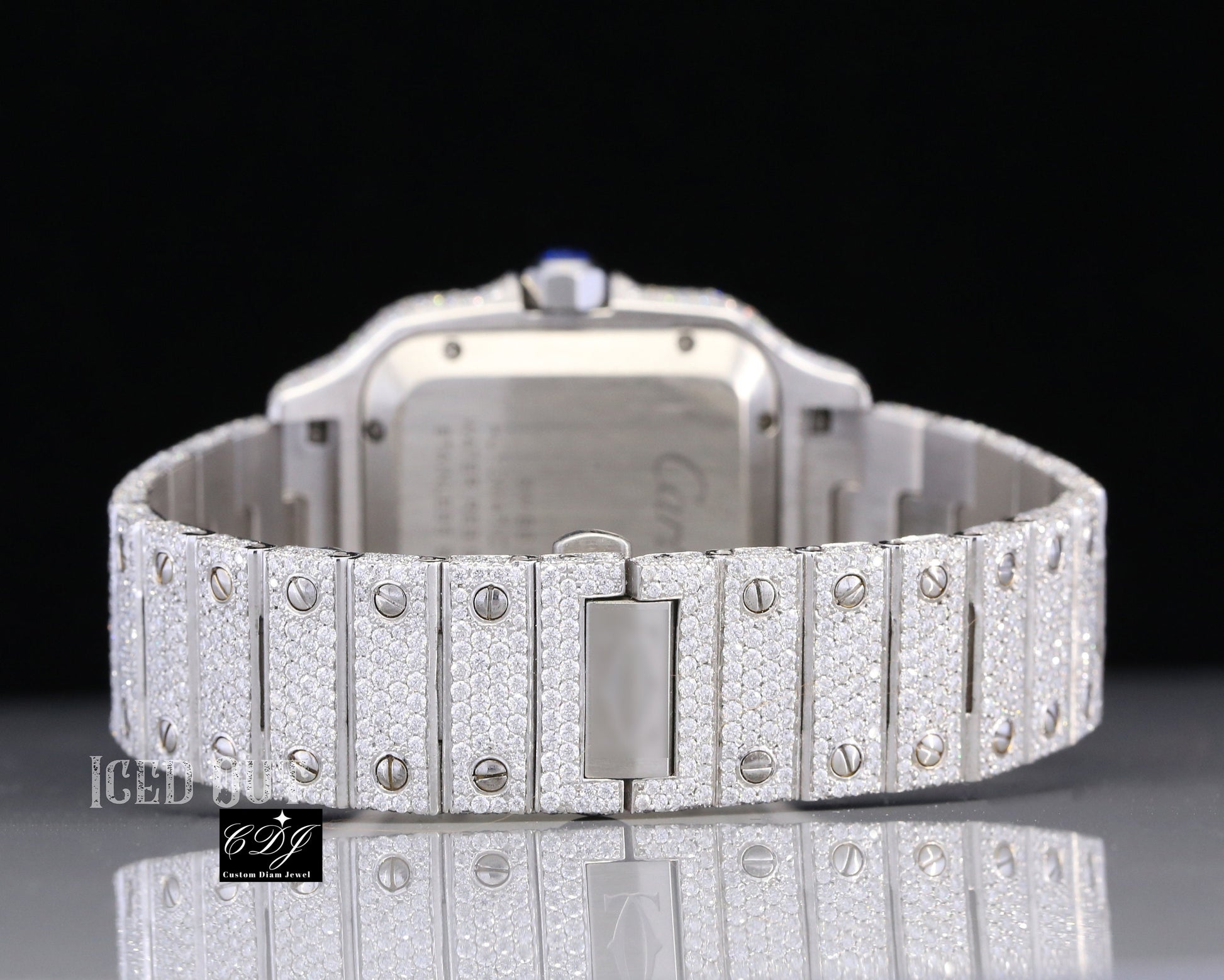 Hip Hop Square Shape Men's Iced Out Moissanite Watch customdiamjewel