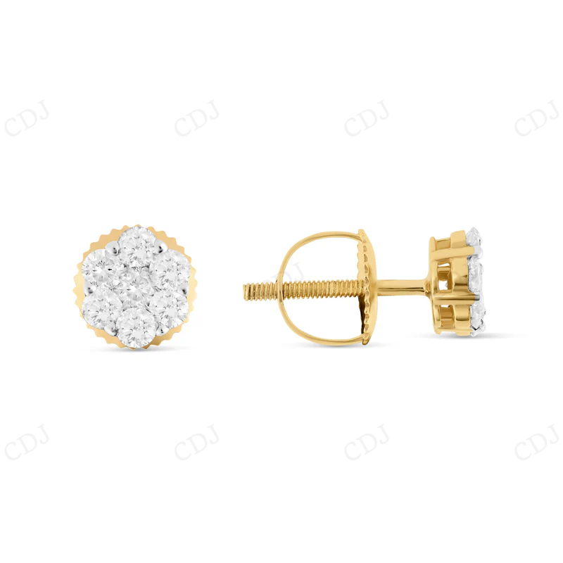 1/2 CT Gold Flower Set Diamond Stud Earrings Stud earrings CustomDiamJewel