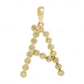 1" 0.25 CTW 10K Yellow Gold Real Diamond Initial A Pendant CustomDiamJewel