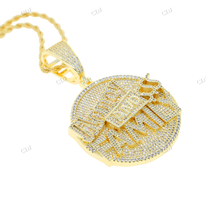 Hip Hop Iced Out Moissanite Diamond Gold Plated Pendant hip hop jewelry CustomDiamJewel