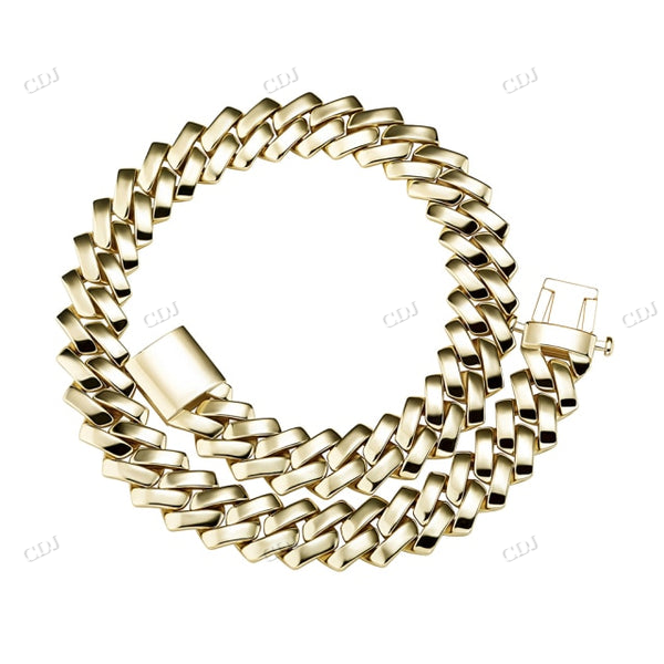 18MM Solid Gold Cuban Chain hip hop jewelry CustomDiamJewel