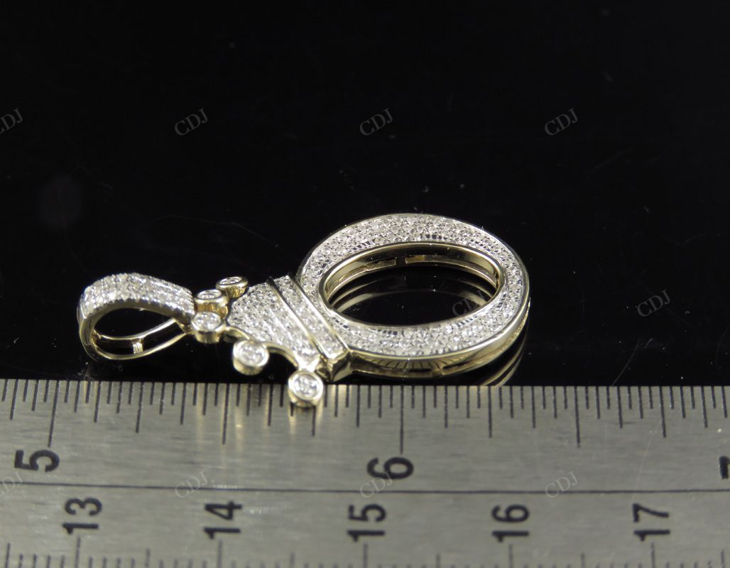 1.35" 14K Gold Diamond Crown Initial 'O' Letter Pendant CustomDiamJewel