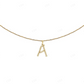 1" 0.25 CTW 10K Yellow Gold Real Diamond Initial A Pendant CustomDiamJewel
