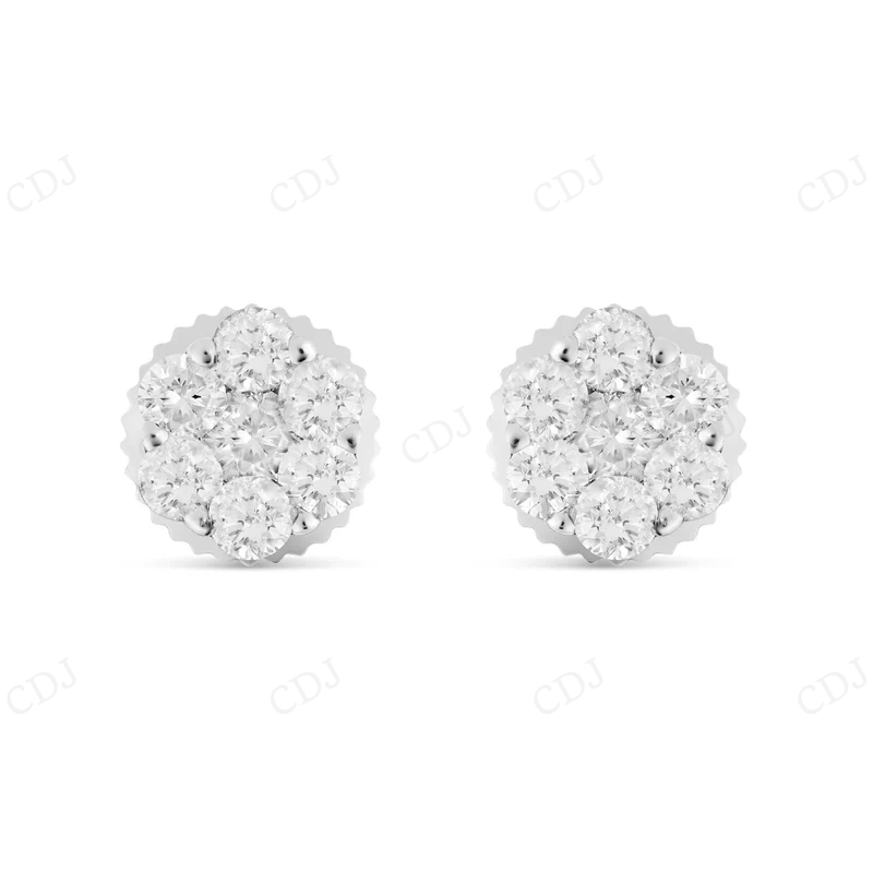 1/2 CT Gold Flower Set Diamond Stud Earrings Stud earrings CustomDiamJewel