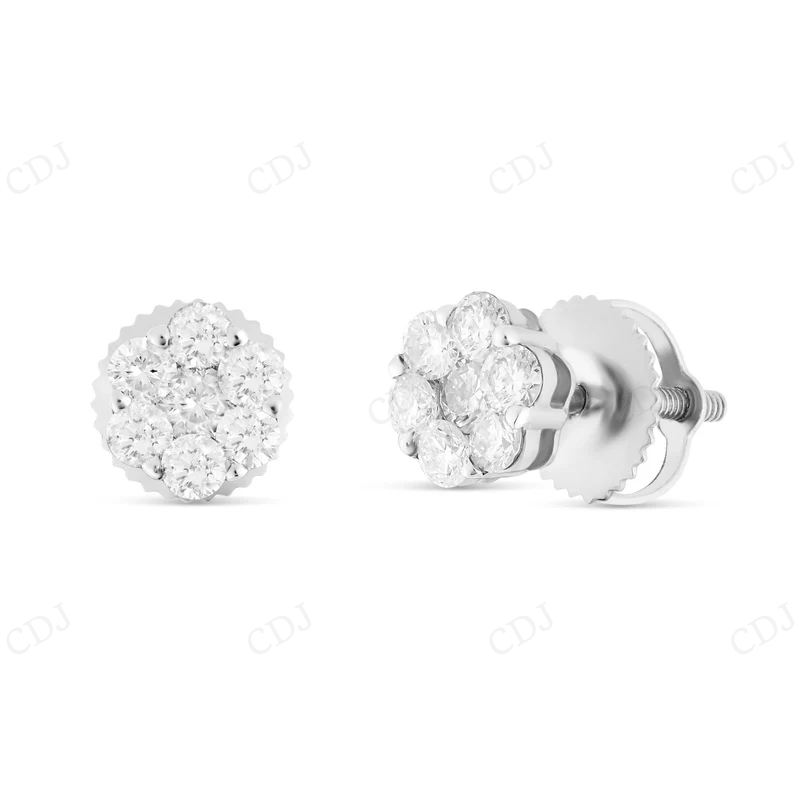 1/2 CT Gold Flower Set Diamond Stud Earrings Stud earrings CustomDiamJewel