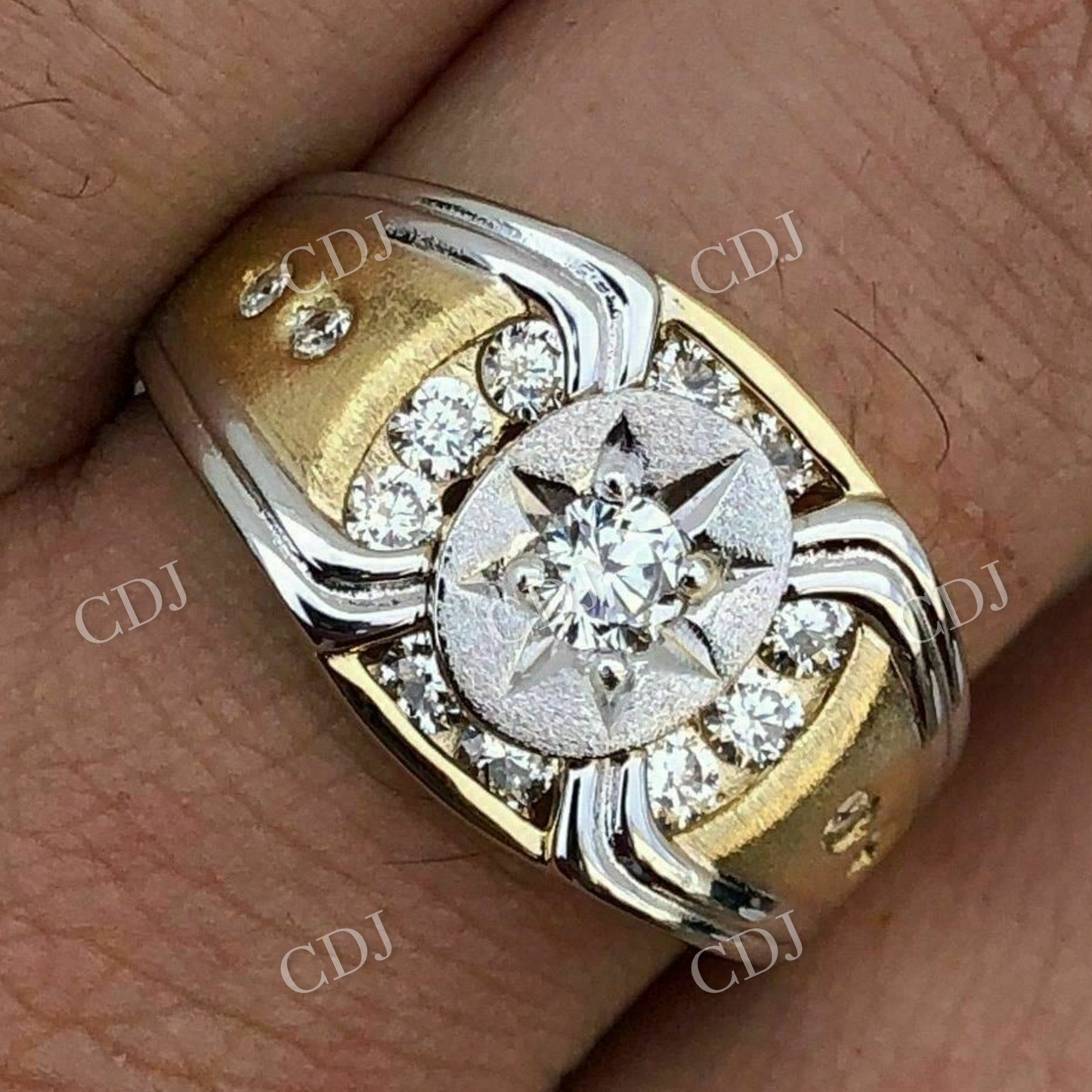Silver Super Star Iced Out Moissanite Ring  customdiamjewel   