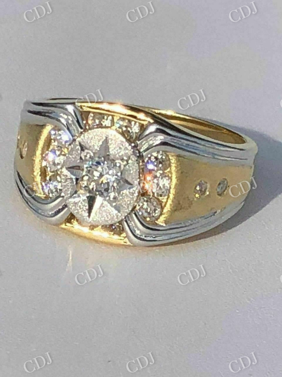 Silver Super Star Iced Out Moissanite Ring  customdiamjewel   