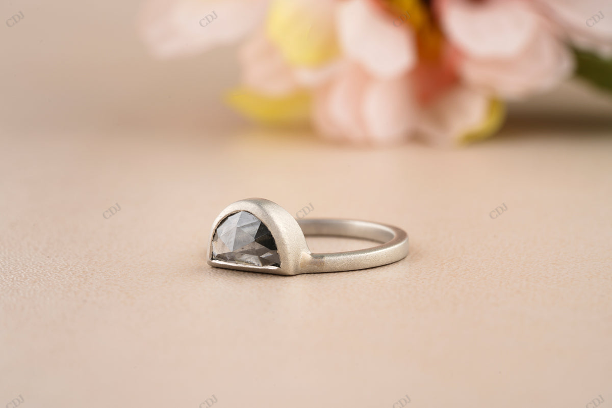 Half Moon Moissanite Diamond Ring customdiamjewel