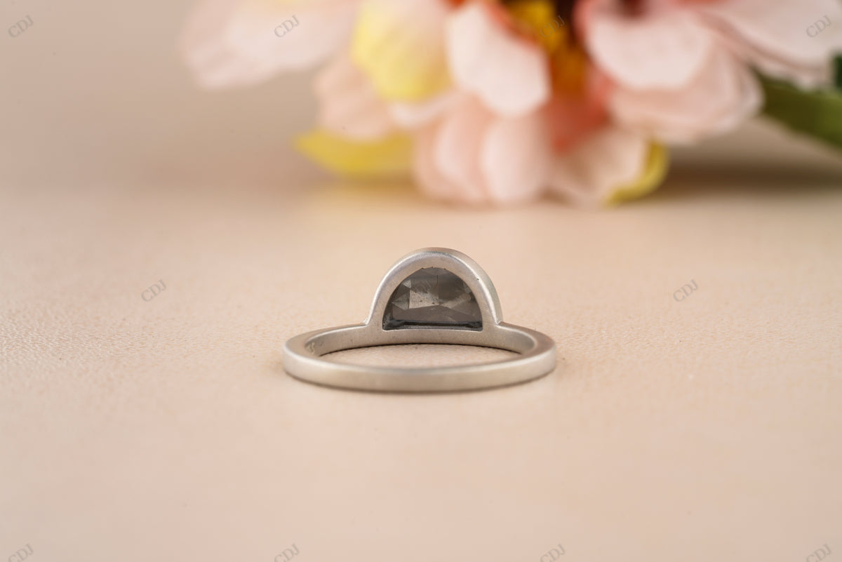 Half Moon Moissanite Diamond Ring customdiamjewel
