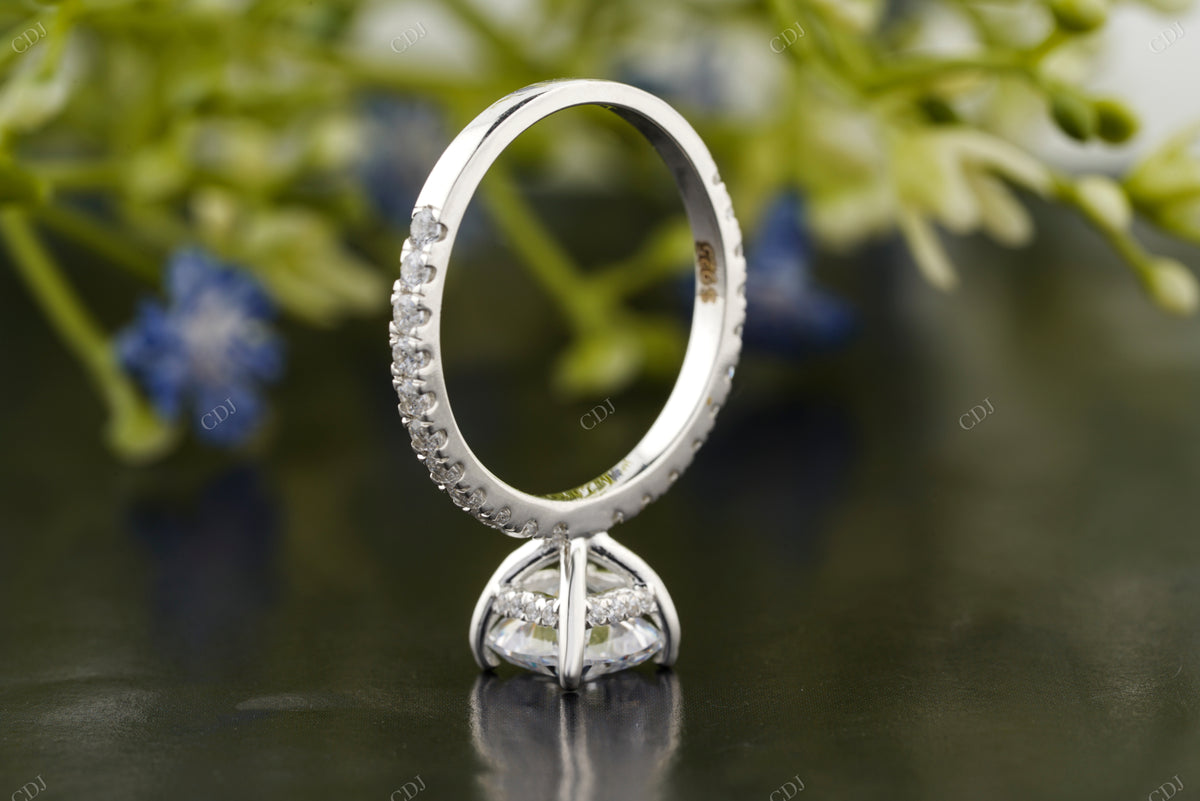 Cushion Lab-Grown Diamond Pavé Ring customdiamjewel