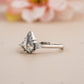 Kite Cut Salt & Pepper Moissanite Ring customdiamjewel