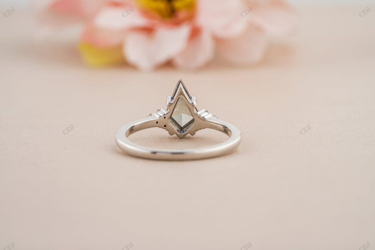 Kite Cut Salt & Pepper Moissanite Ring customdiamjewel