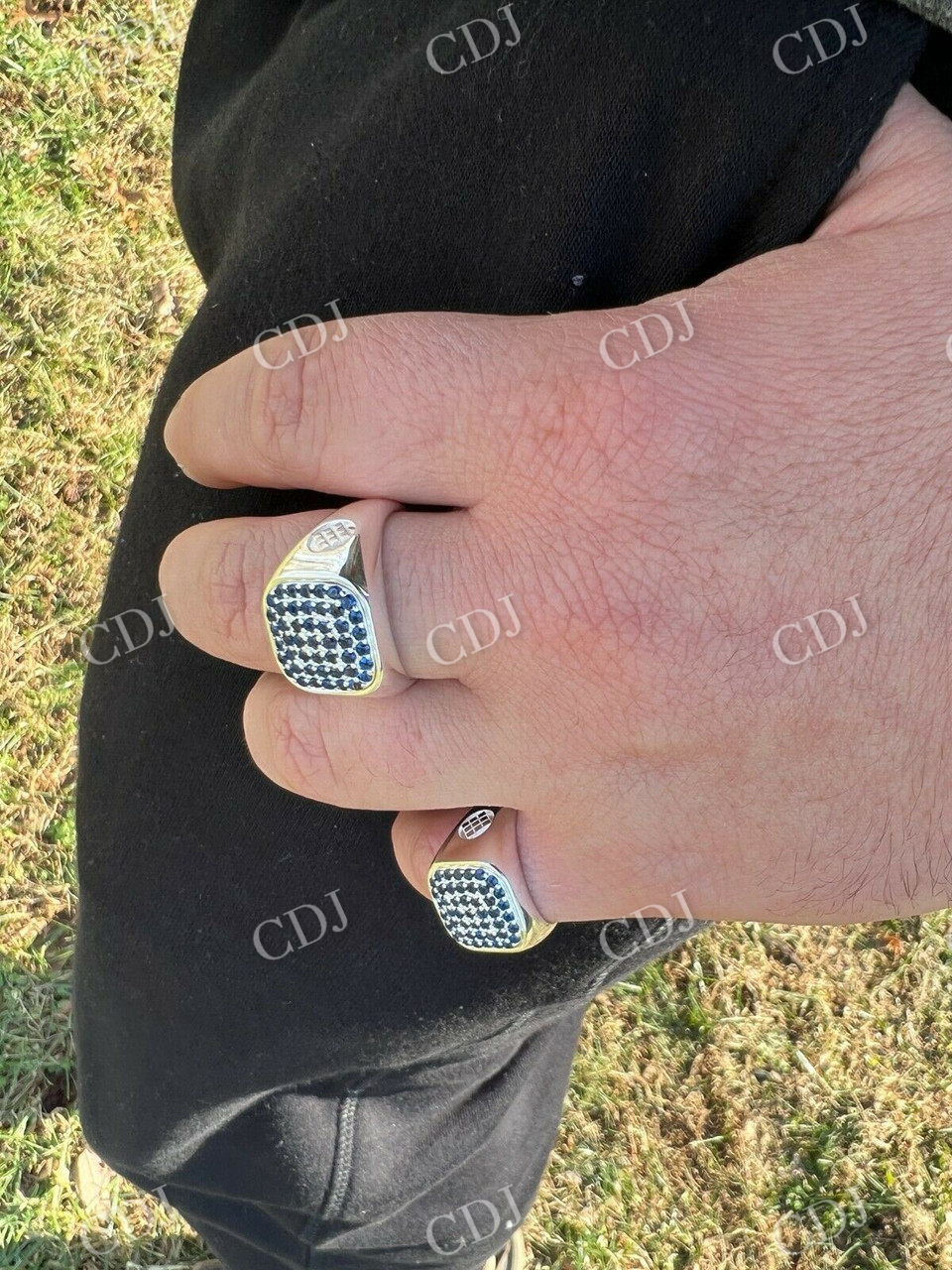 Black Onyx Gemstone Hip Hop Men's Ring  customdiamjewel   