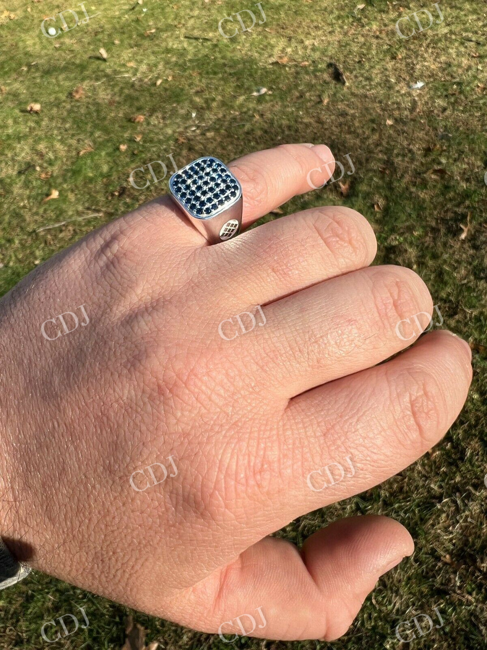 Black Onyx Gemstone Hip Hop Men's Ring  customdiamjewel   