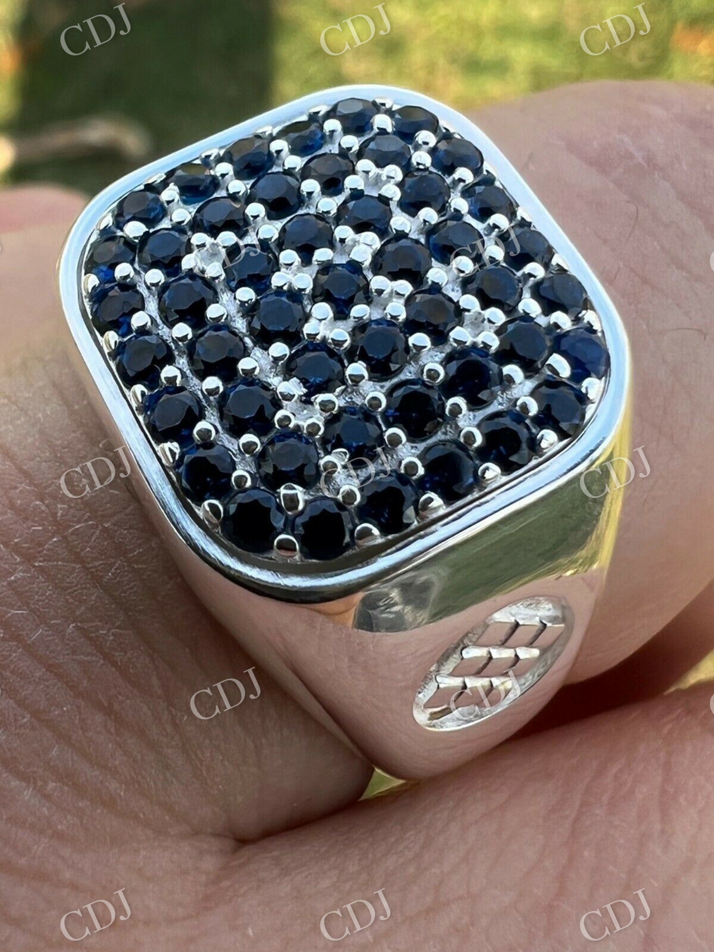 Black Onyx Gemstone Hip Hop Men's Ring  customdiamjewel   
