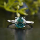 Teal Round Moissanite Twisted Band