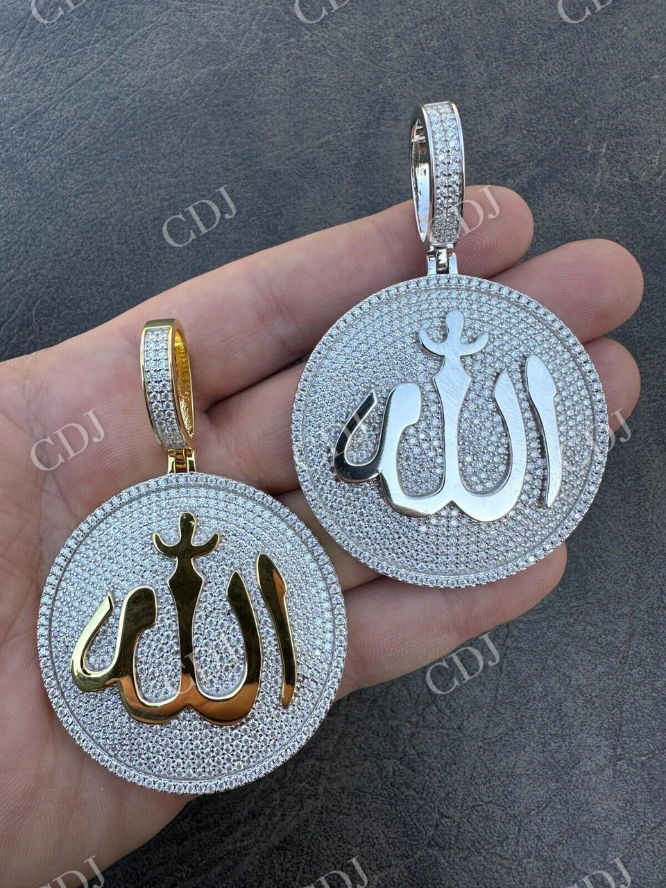 Gold Allah Medallion Arabic Pendant  customdiamjewel   
