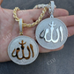Gold Allah Medallion Arabic Pendant  customdiamjewel   