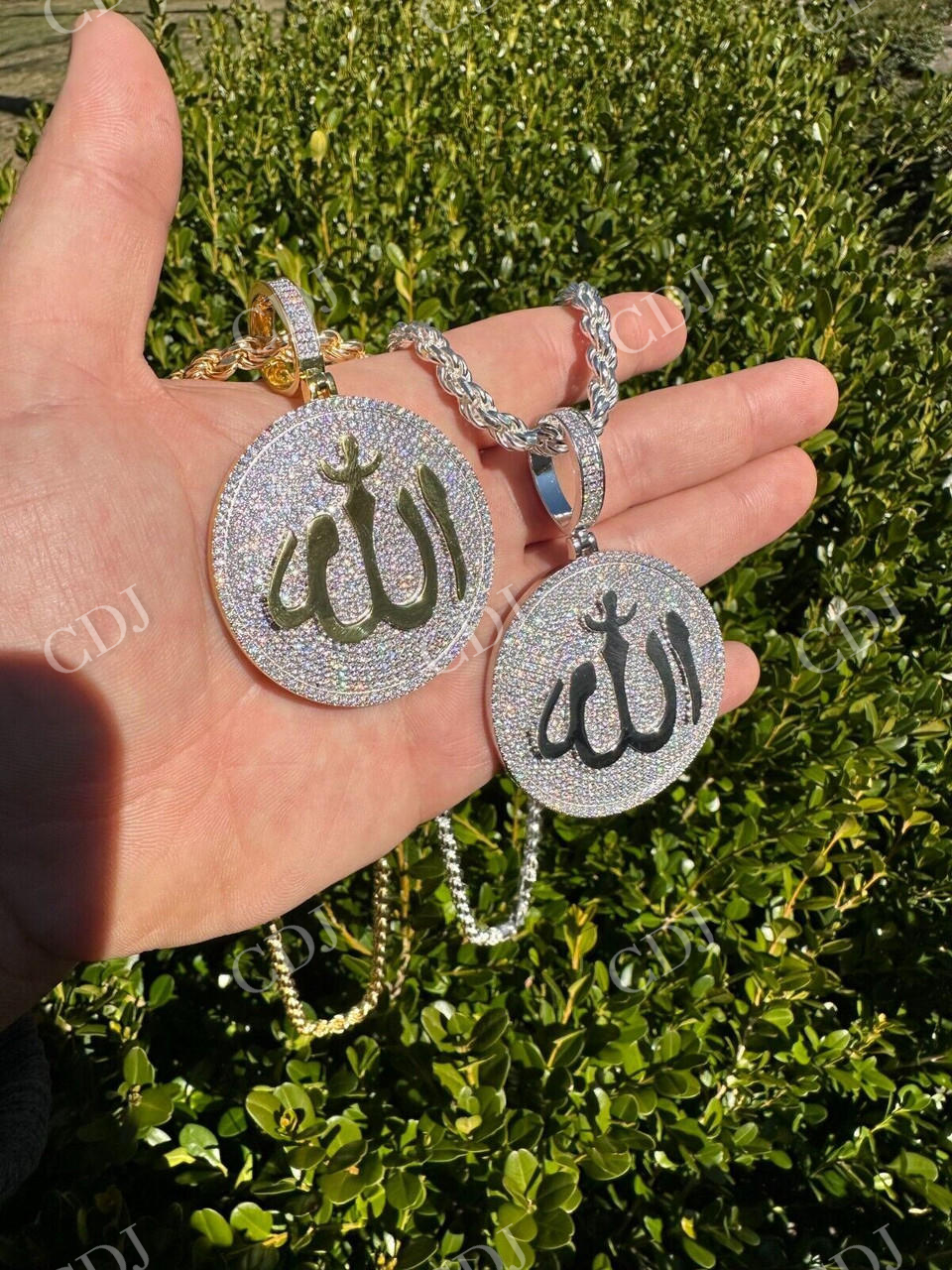Gold Allah Medallion Arabic Pendant  customdiamjewel   