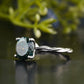 Teal Round Moissanite Twisted Band