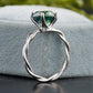 Teal Round Moissanite Twisted Band