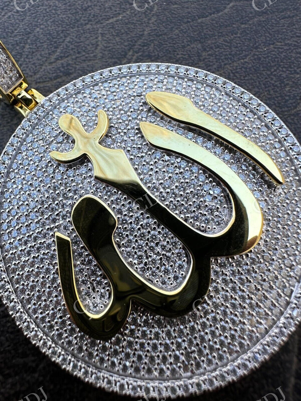 Gold Allah Medallion Arabic Pendant  customdiamjewel   