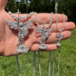 Moissanite Saint St Michael Slaying Dragon Archangel Pendant  customdiamjewel   