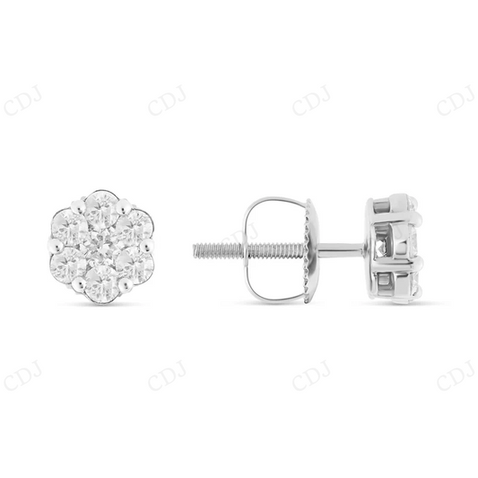 0.70 CT Flower Moissanite Diamond Stud Earrings Stud earrings CustomDiamJewel