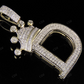 1.5" 10K Gold Natural Diamond Crown Initial "D" Letter Pendant CustomDiamJewel