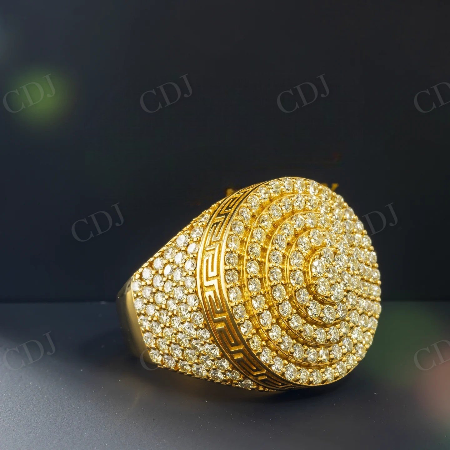 Gold Plated Fully Iced Out Moissanite Silver Unisex Ring Hip Hop Ring customdiamjewel