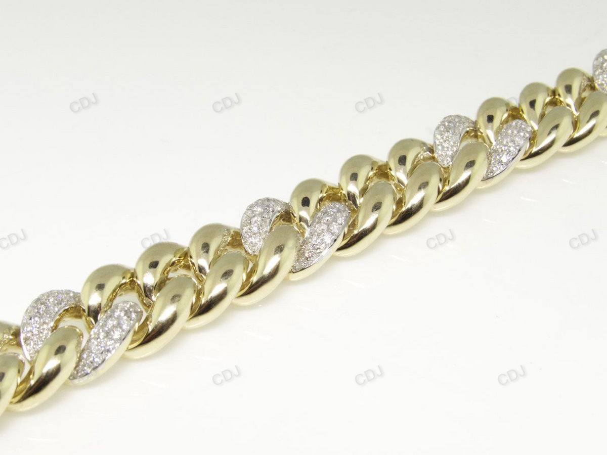 Alternative Style 10K Gold Miami Link Mens Bracelet