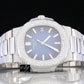 Moissanite Diamond Studded Blue Dial Analog Watch For Men's customdiamjewel