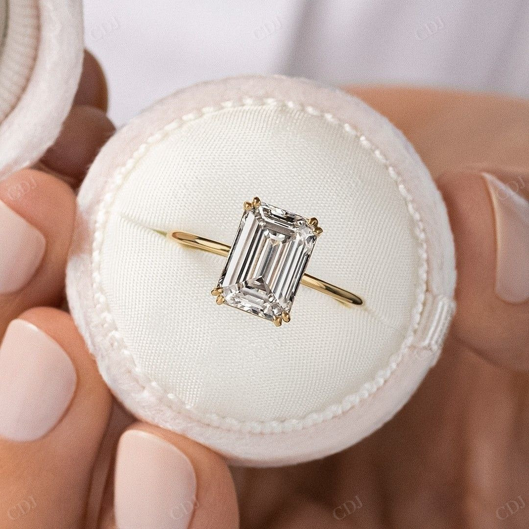 Emerald Cut Lab Grown Diamond Promise Ring customdiamjewel