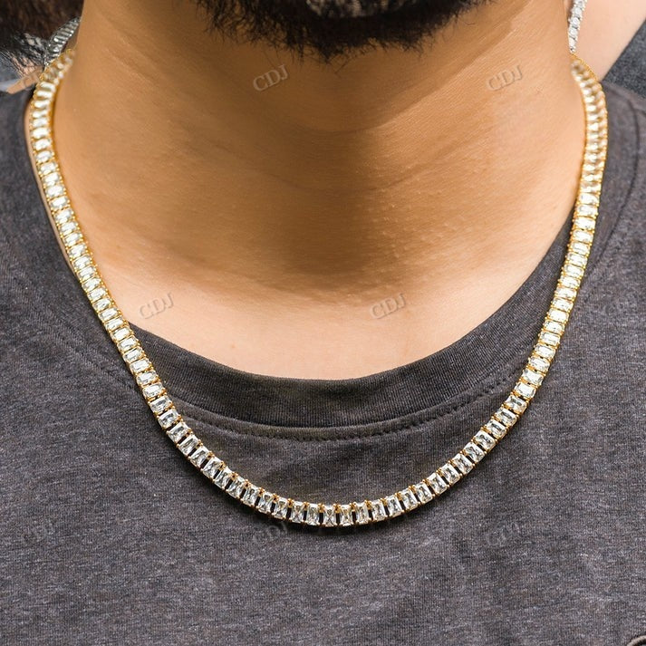 5MM Iced Out Baguette Diamond Tennis Chain hip hop jewelry CustomDiamJewel