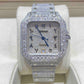41mm Full White Cartier Santos Arabic Dial VVS Moissanite Watch customdiamjewel