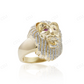 10K Yellow Gold Moissanite Diamond Lion Head Ring hip hop jewelry CustomDiamJewel